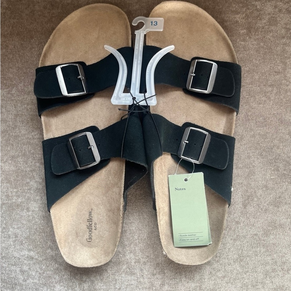 Goodfellow & Co Men's Black Strap Cork Summer Sandals. Size: 13